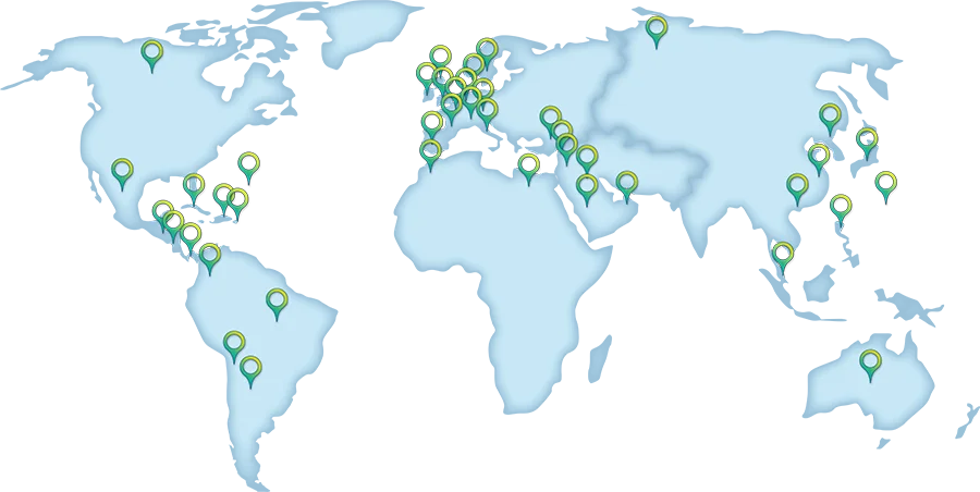 International Shipping Map Pins Light Blue